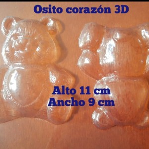 MOLDE ACETATO OSITO CORAZON 3D